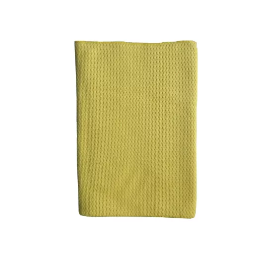 Serviette en microfibre gaufrée- Rayure Jaune