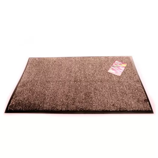 Tapis d'entrée absorbant microfibre marron chiné 0,90 x 1,50 m - Tapis  absorbants