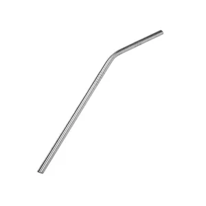 Paille en inox réutilisable et écologique avec extrémité courbée Paille en inox réutilisable et écologique avec extrémité courbée