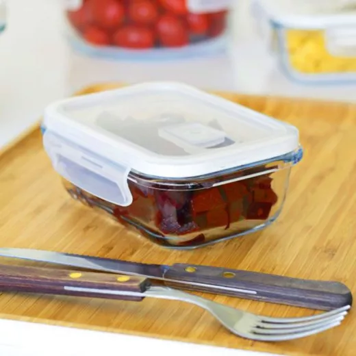 Boîtes de conservation alimentaire en verre compatible four / micro-ondes