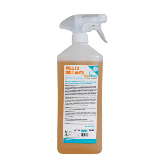 Produit nettoyant écologique pour volets roulants de piscine en spray ou en bidon