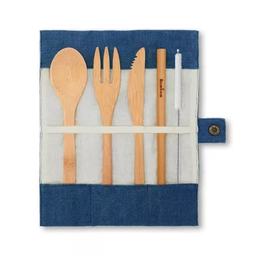 Set de couverts en bambou réutilisables