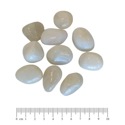 Pierre roulée de lithothérapie Agate blanche Pierre roulée de lithothérapie Agate blanche