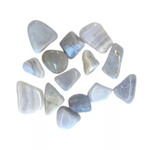 Pierre roulée Calcédoine bleue Pierre roulée Calcédoine bleue