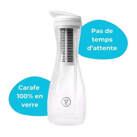 Carafe filtrante d'eau en verre