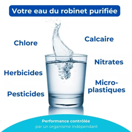 Carafe filtrante d’eau en verre au charbon actif Carafe filtrante d’eau en verre au charbon actif