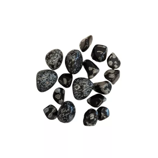 Pierre roulée Obsidienne neige