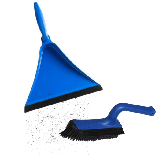 Kit ramasse poussière avec ramassette et brossette en caoutchouc Heva Kit ramasse poussière avec ramassette et brossette en caoutchouc Heva