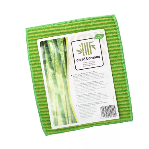 Lingette nettoyante rigide en microfibres de bambou double face Lingette nettoyante rigide en microfibres de bambou double face