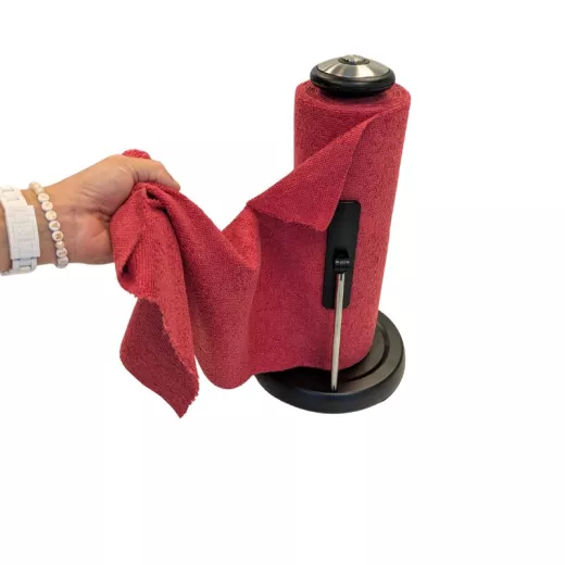 Pack rouleau microfibre rouge + dérouleur pratique