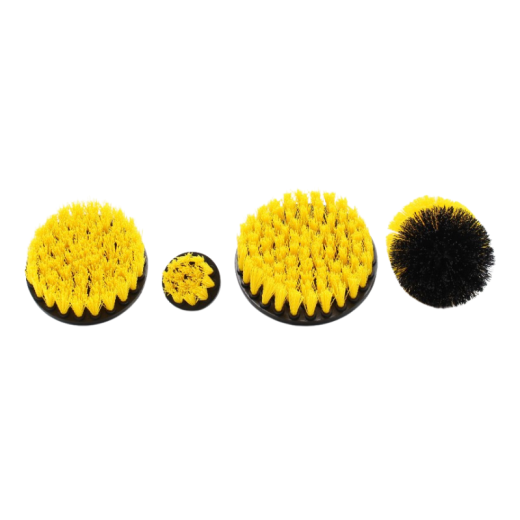 Lot de 4 Brosses Poils Durs Jaunes pour Visseuse Lot de 4 Brosses Poils Durs Jaunes pour Visseuse