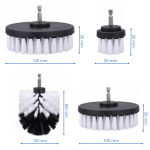 Lot de 4 Brosses Poils Durs Jaunes pour Visseuse