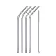 Lot de 4 pailles en inox courbées avec goupillon et étui