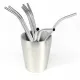 Lot de 4 pailles en inox courbées avec goupillon et étui