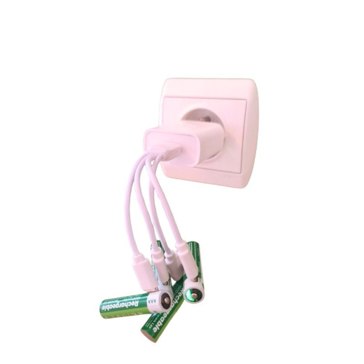 Piles rechargeables écologiques avec chargeur intégré