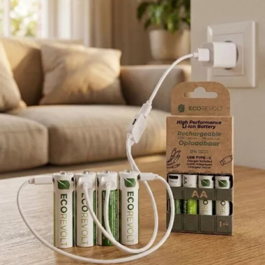 Piles rechargeables écologiques avec chargeur intégré
