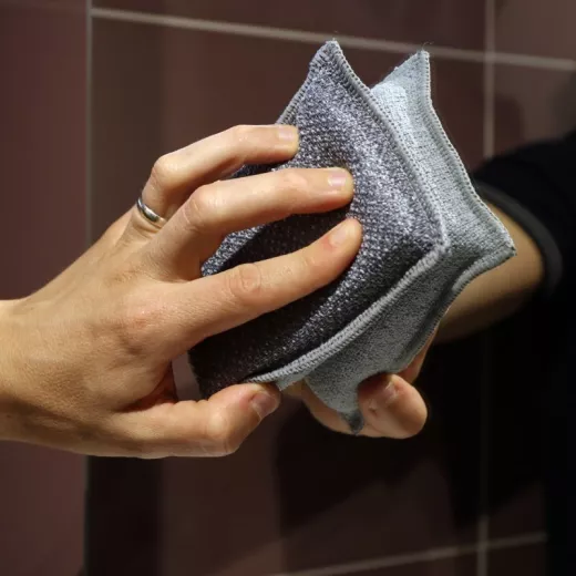 Éponge microfibre grattante double face (petite) Éponge microfibre grattante double face (petite)