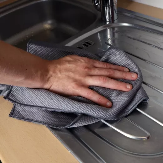 Torchon en microfibre métallique - Gris Torchon en microfibre métallique - Gris