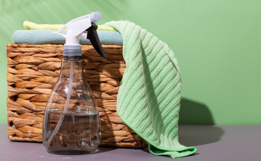 Combinez microfibres et solutions anticalcaire pour un nettoyage écologique de la salle de bain