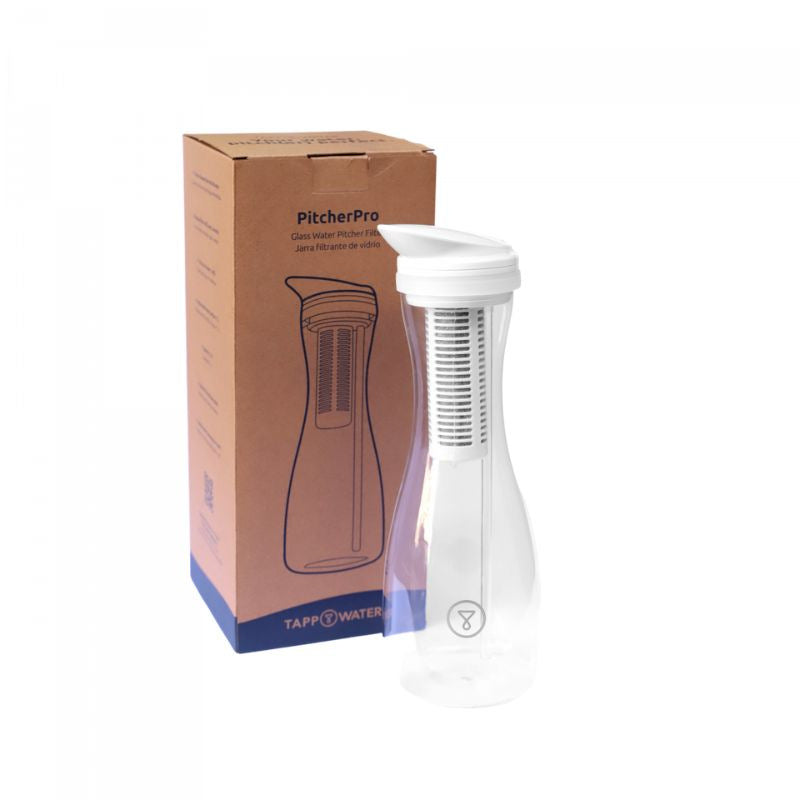 Carafe filtrante d’eau en verre au charbon actif