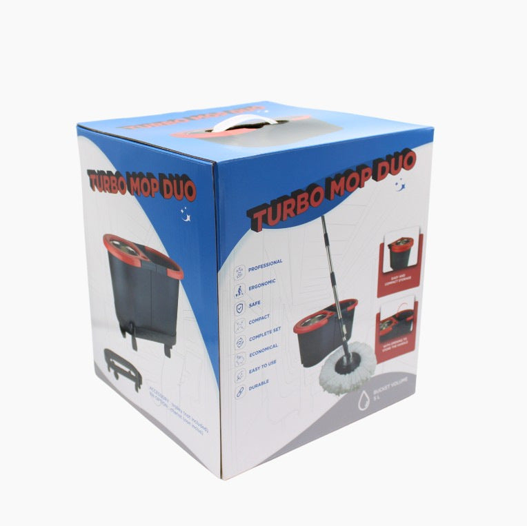 Balai serpillière de qualité professionnelle en microfibre avec double centrifugeuse TURBO MOP PRO