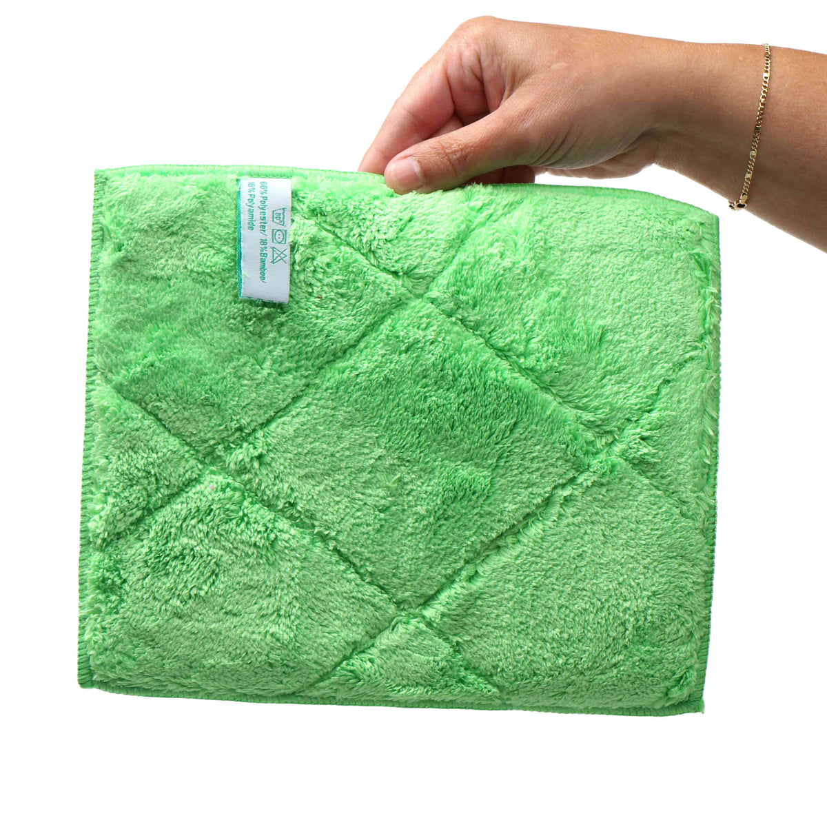 Lingette nettoyante rigide en microfibres de bambou double face