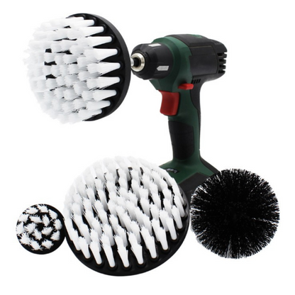 Lot de 4 Brosses Poils Durs Jaunes pour Visseuse