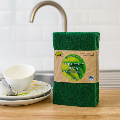 Tampons abrasifs verts – Pack de 3