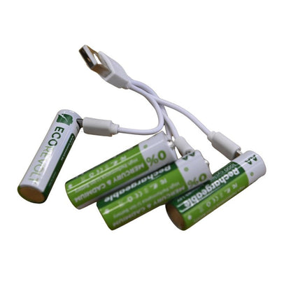 Piles rechargeables écologiques avec chargeur intégré