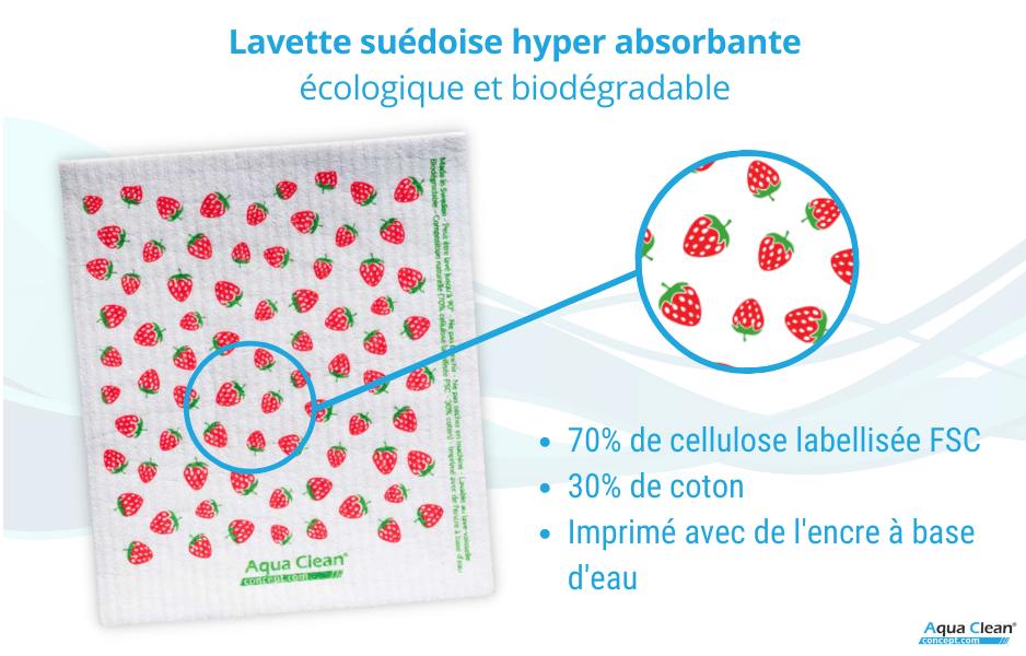 Composition de la lavette suédoise Aqua Clean Concept
