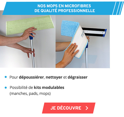 Mop microfibre attire et emprisonne saletés, graisses et moisissures