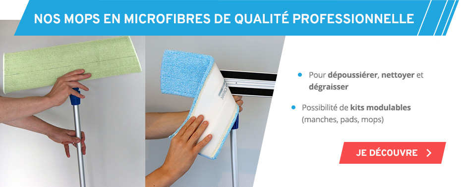 Mop microfibre attire et emprisonne saletés, graisses et moisissures