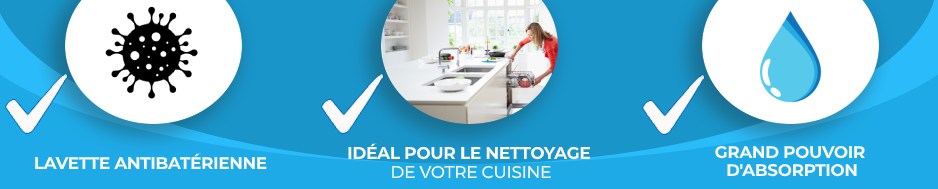 Lavette multi-usage en microfibre de bambou