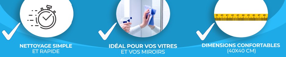 Microfibre double face pour vitres