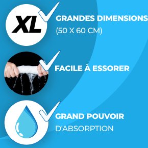 Serpillière en microfibres de grande dimension