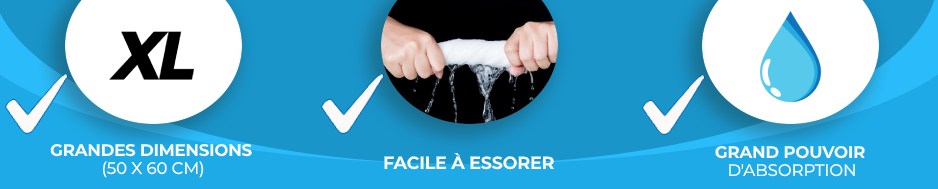 Serpillière en microfibres de grande dimension