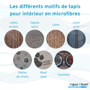 Motifs des tapis microfibres absorbants et décoratifs d'intérieur Aqua Clean Concept