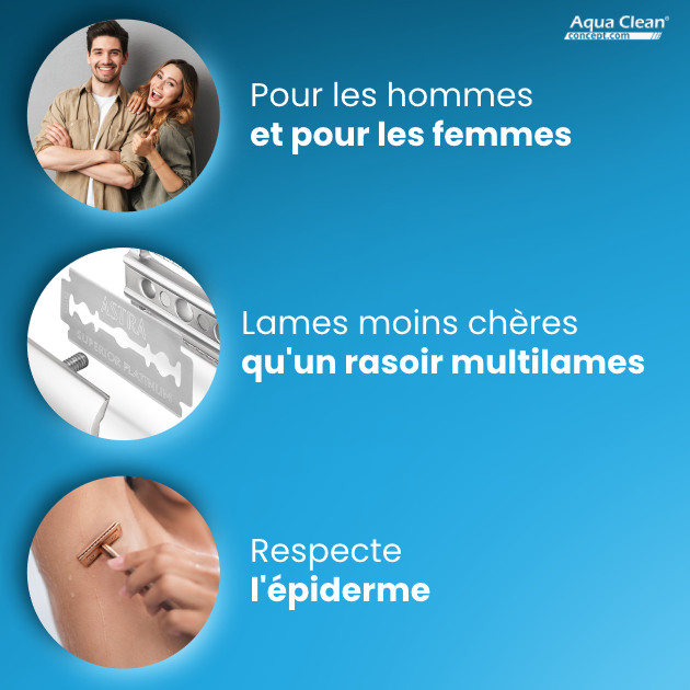 Les lames du rasoir réutilisable en métal de Bambaw coutent moins chères que celles d'un rasoir multilames.