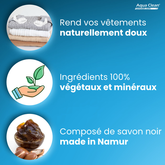 La lessive liquide de la marque LaverVert est un produit made in Namur composé à 100% d'ingrédients naturels qui rend vos vêtements doux