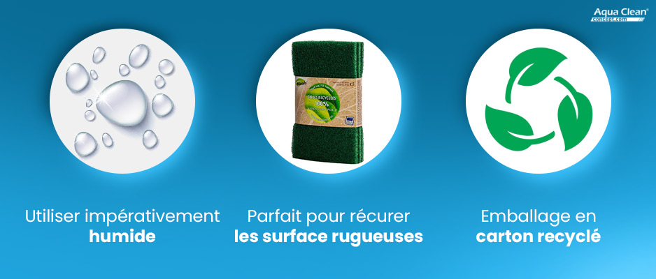 Tampon abrasif vert 3 pièces