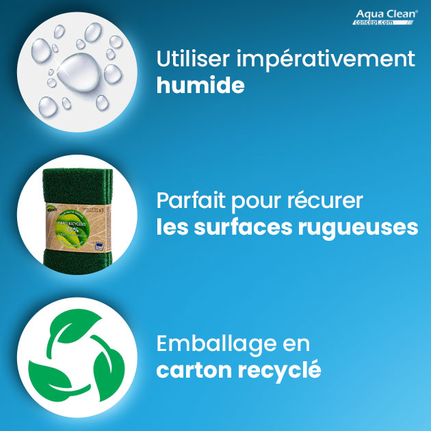 Tampon abrasif vert 3 pièces