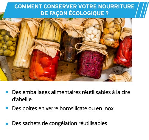 Des nombreuses alternatives écologiques existent pour conserver vos aliments.