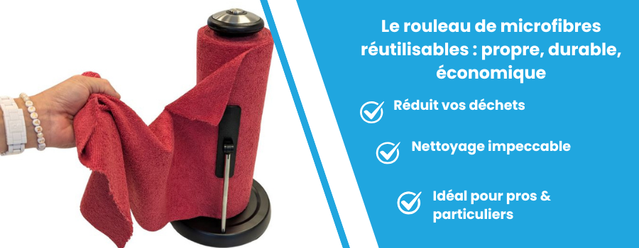 Main avec rouleau microfibres
