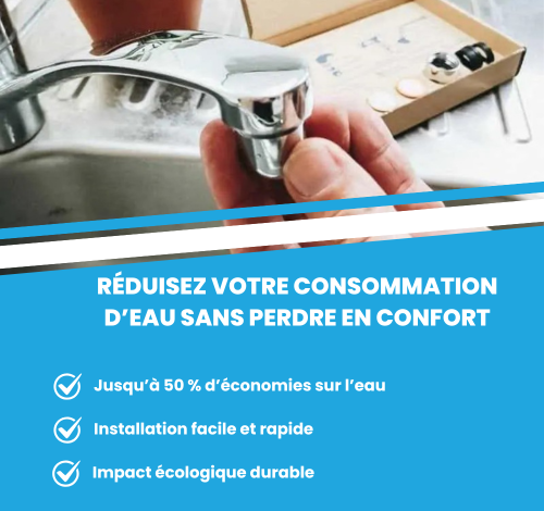 Main avec kit économiseur eau