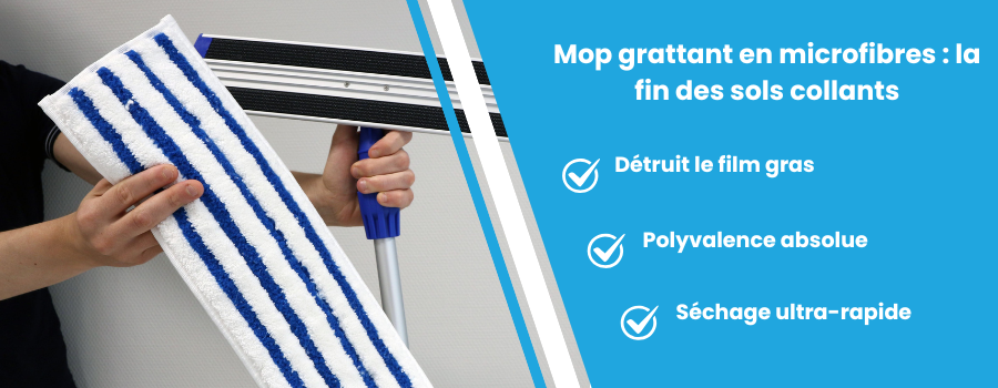 Mop grattant en microfibres