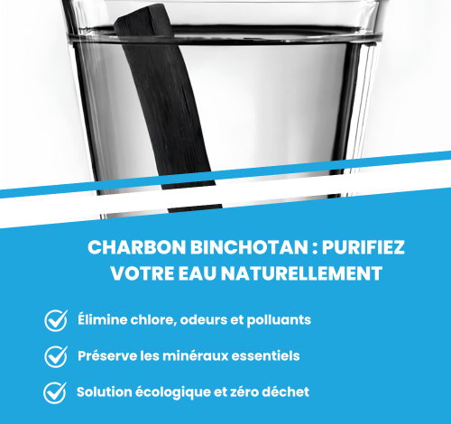 Verre d'eau avec du charbon actif