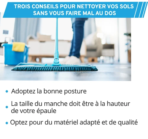 Conseils pour nettoyer le sol de votre maison sans vous faire mal