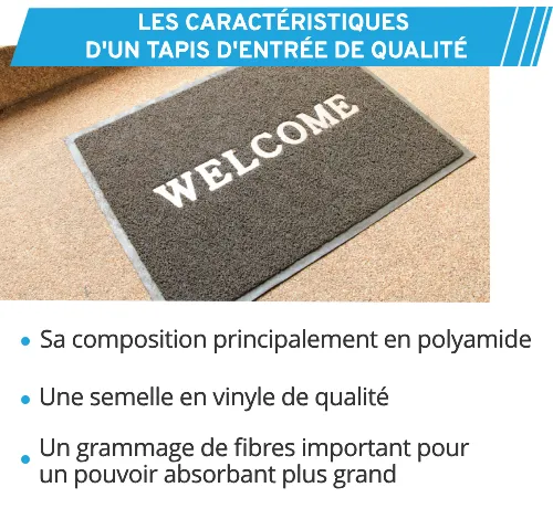 Les critères d'un tapis d'entrée de qualité