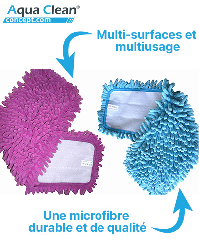 Mop à franges anti-poussière 2 en 1