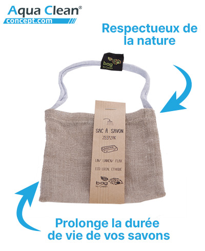 Découvrez le sac à savon bio de Bag to Green disponible chez AquaCleanConcept